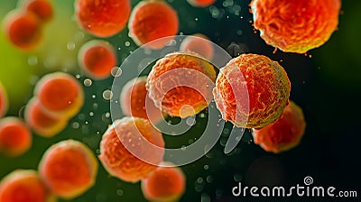 Staphylococcus (staph) is a group of bacteria under the microscope. 3d visualization Stock Photo