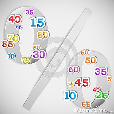 Stapled sale discounts numbers vector illustration Vector Illustration
