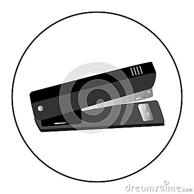 Stapler, staple, paper, office equipment, black color vector illustration. Stationery Vector Illustration