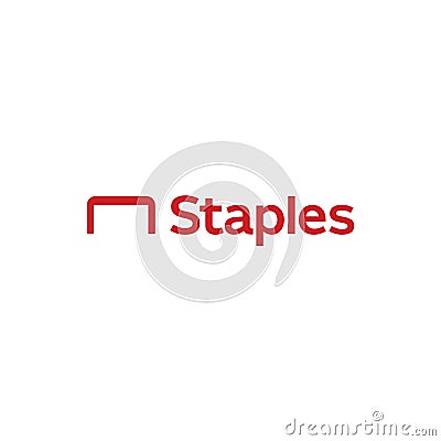 Staples logo editorial illustrative on white background Editorial Stock Photo