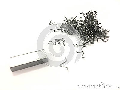 The staples are pulled out. Stock Photo