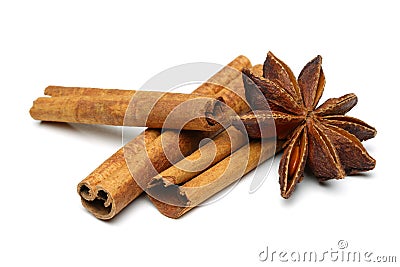 Star anise and cinnamon Stock Photo