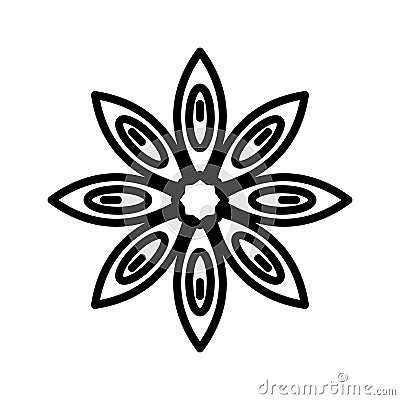 Star anise icon. Flavoring, seasoning. Symbol of spicy flower Vector Illustration