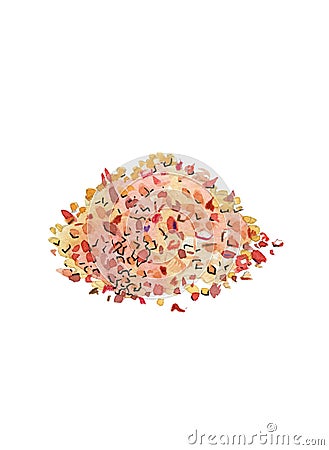 Chilli flakes, watercolor illustration Cartoon Illustration