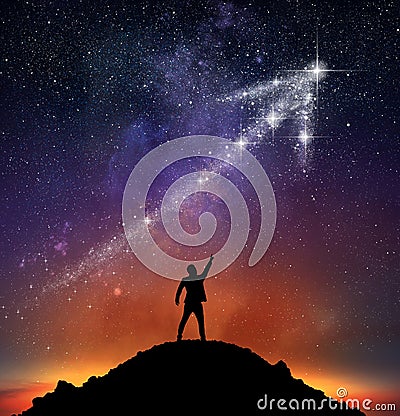 Star arrow upwards Stock Photo