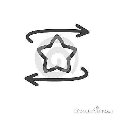 Star with arrows outline vector icon. Voting concept. Flat design symbol. Vector Illustration