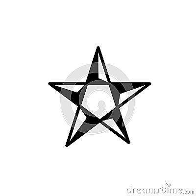 Star balck and white illustartion Vector Illustration