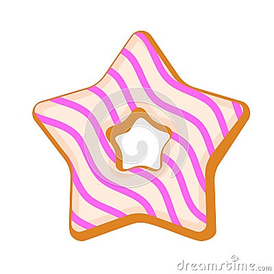 Star biscuit icon, flat style Vector Illustration