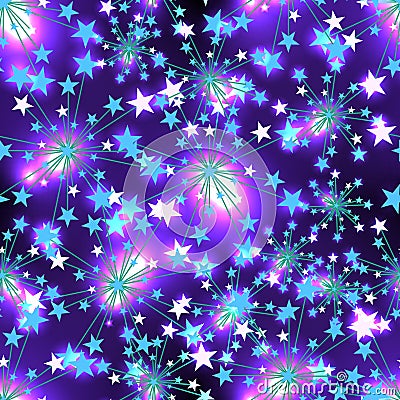 Star blue light seamless pattern Vector Illustration