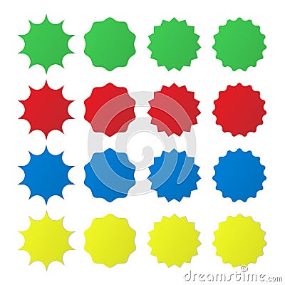 Different star burst icon. Vector Illustration