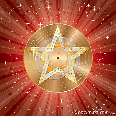 Star burst gold LP Vector Illustration