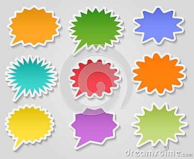 Star burst stickers set Vector Illustration