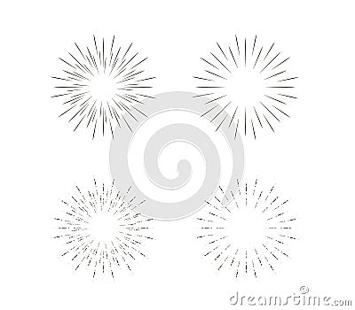 Star burst, sun burst sunshine. Vector Illustration