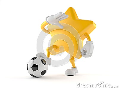 Star character with soccer ball Cartoon Illustration