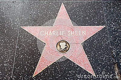 The star of Charlie Sheen Editorial Stock Photo