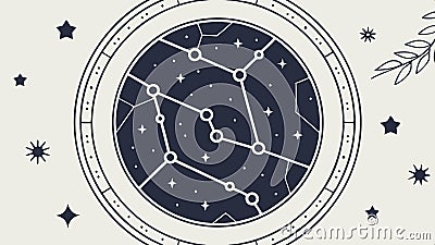 Star chart vector, astronomical map and celestial guide design vector design Generative AI Vector Illustration