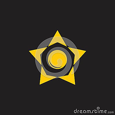 Star circle arrows geometric logo Vector Illustration