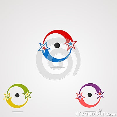 Star circle set logo vector concept, icon, element, and template for business Vector Illustration