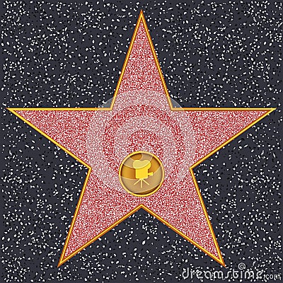 Star Classic film camera (Hollywood Walk of Fame) Vector Illustration