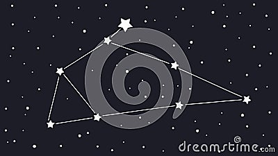 Star constellation Ursa Major, astronomy and celestial pattern vector design Generative AI Vector Illustration
