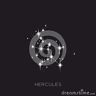 Star constellation zodiac hercules vector Vector Illustration