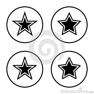 Star cowboy icon set on circle line. Stars symbol vector Vector Illustration