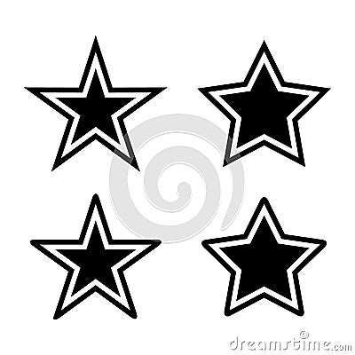 Star cowboy icon set isolated on white background. Stars symbol vector Vector Illustration