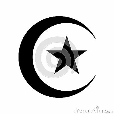 Star and crescent icon Stock Photo