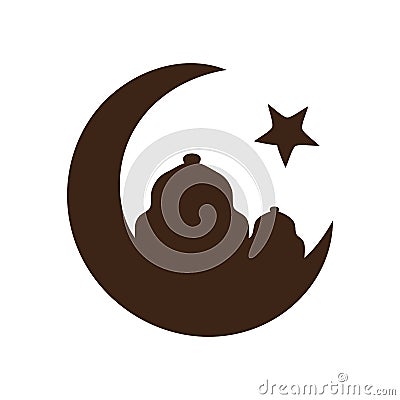 Star and crescent - symbol of Islam Vector Illustration