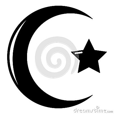 Star crescent symbol islam icon , simple style Vector Illustration