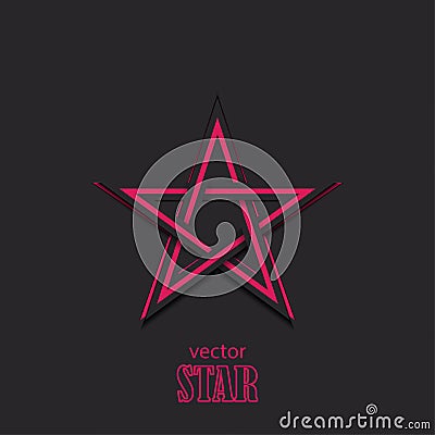 Star 3D abstract symbol. Popularity concept Stock Photo