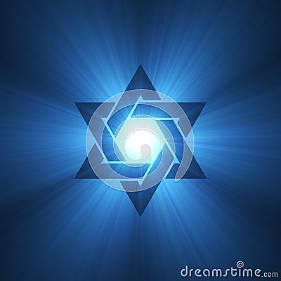 Star Of David Symbol Blue Light Flare Royalty Free Stock 