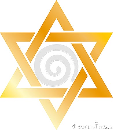 Star of David Jewish Judaism religion gold gradient .ai .eps illustration Cartoon Illustration