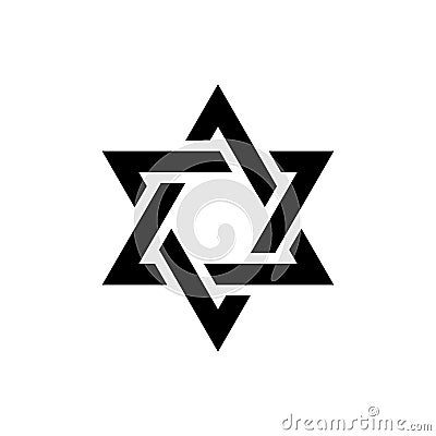 Star of David. Six-pointed star, hexagram. Seal of King Solomon. Symbol of Israel. Vector Illustration