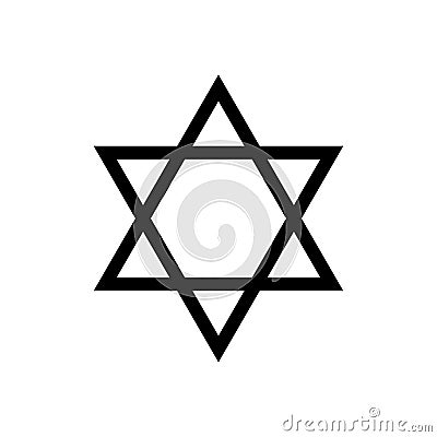 Star of David vector jewish icon. Israel jew David Star symbol shield Vector Illustration