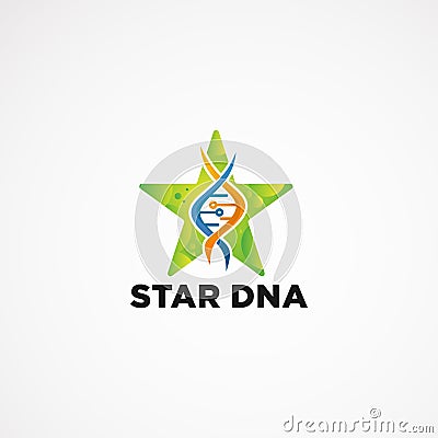 Star DNA logo vector concept, icon, element, and template for company Vector Illustration