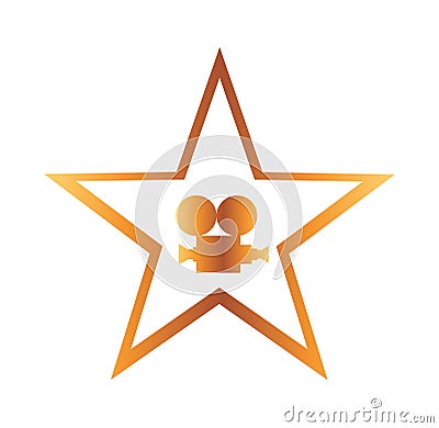 Star emblem isolated icon Vector Illustration