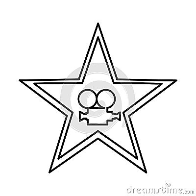 Star emblem isolated icon Vector Illustration