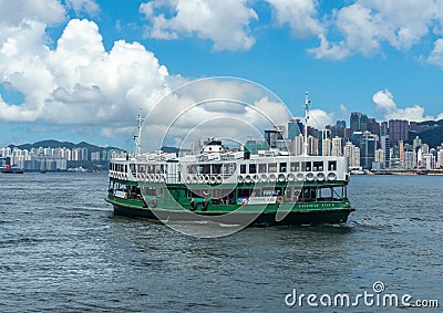 Star Ferry crossing from Hong Kong Island Editorial Stock Photo