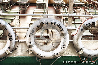 Star Ferry liferings Editorial Stock Photo