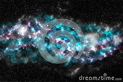 Star field, colorful nebula, space background Stock Photo