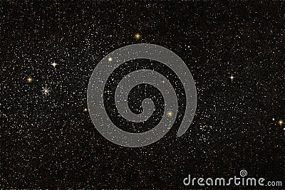 Star field, golden and silver stars, space background Stock Photo