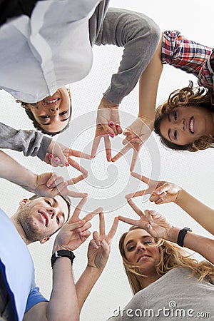 Star of fingers and hands Stock Photo