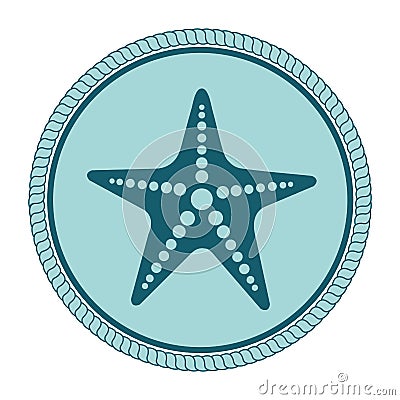 Star fish emblem isolated Vector Illustration