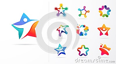 Star, fitness, sport, excellence, learning and design icons and logos. Vector design Vector Illustration