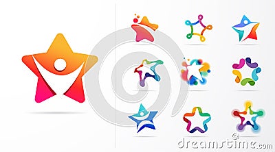 Star, fitness, sport, excellence, learning and design icons and logos. Vector design Vector Illustration