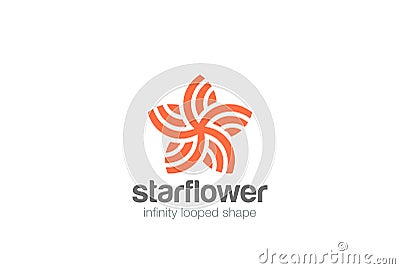 Star Flower abstract shape Logo design vector temp Stock Photo