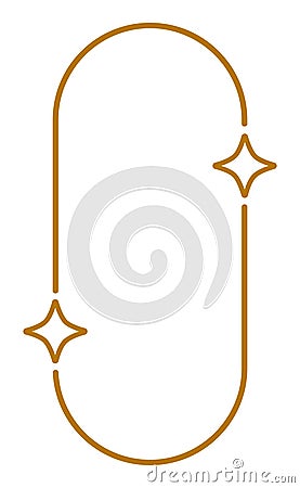 Star frame with stars, elongated circle frame with sparkle stars, arches border icon, festive effect decoration sign, trendy Vector Illustration