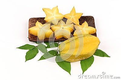 Star fruit (Averrhoa carambola L.) fruit. Stock Photo