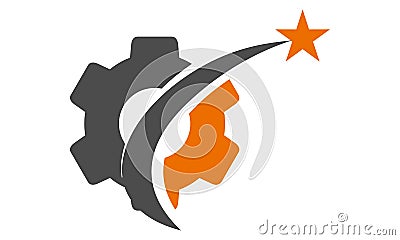 Star Gear Solution Vector Illustration